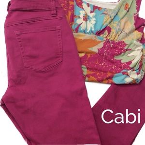 💕Cabi Pink Bardot skinny jeans sz 4💕 EUC